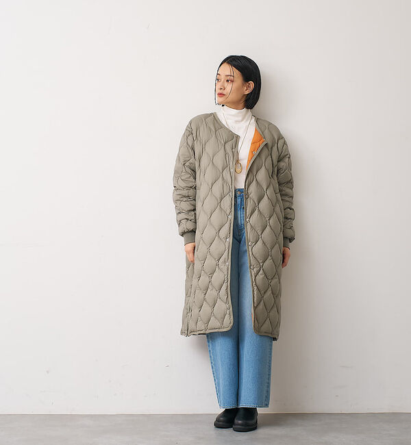collex「【TAION】 オーバーサイズ ダウン ロングジャケット」|ダウン|モスグリーン