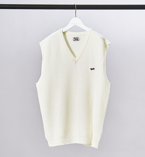 ABAHOUSE「【PENNEY'S / ペニーズ】THE FOX Vネック ニット ベスト」|ベスト・ジレ|ホワイト
