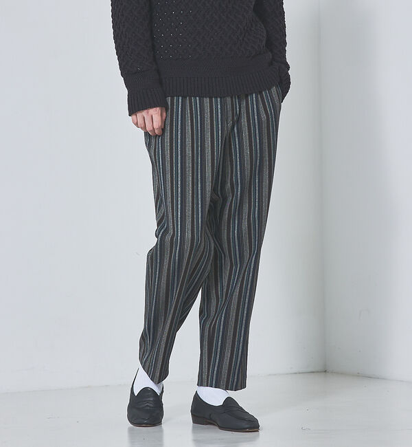 ABAHOUSE「ランダムストライプ　バックギャザー　パンツ」|その他|ネイビー