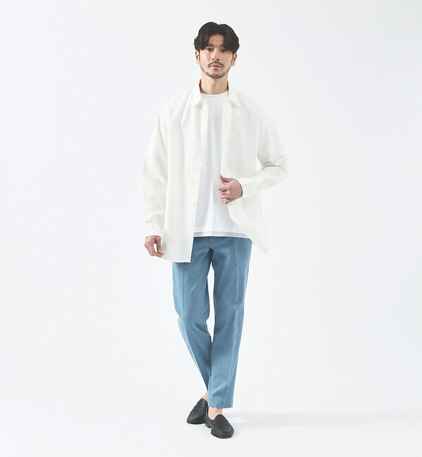 ABAHOUSE「【ブルー＆イエロー】ソロストレッチ リネン テーパード パンツ / スラックス」|その他|