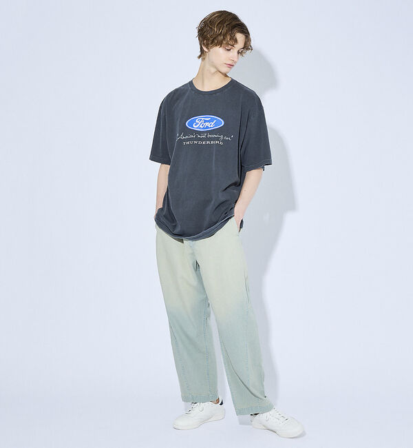 ABAHOUSE「【ヴィンテージ加工】 LIGHT CURVED DENIM /ワイドデニム/ライ」|デニム|