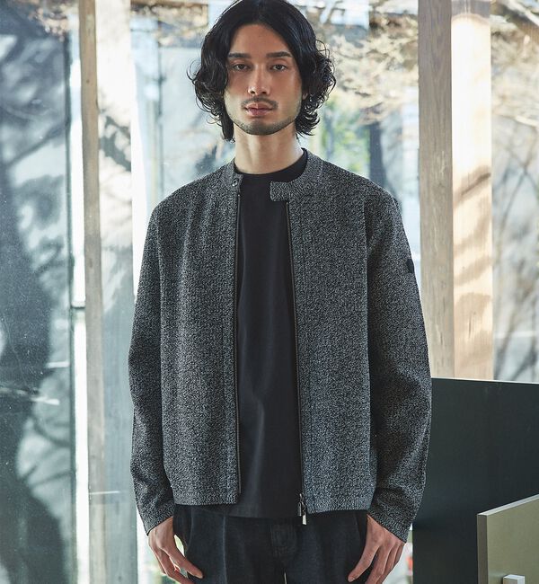 ABAHOUSE「ハイゲージニット ライダース」|ライダースジャケット|