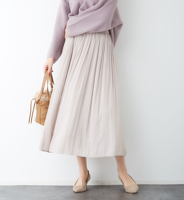 Rouge vif「ドビーギャザースカート」|スカート|ベージュ