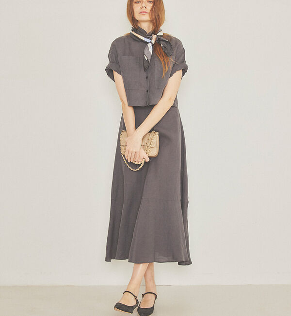 Rouge vif「【セットアップ対応】麻製品染マキシスカート」|スカート|