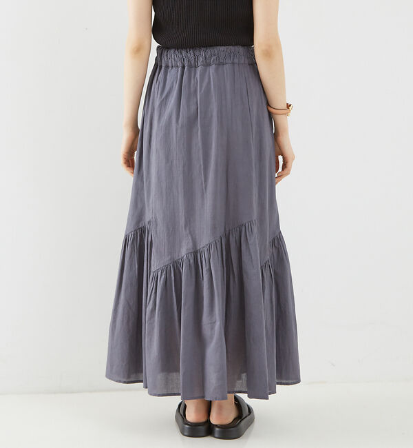 Rouge vif「コットンボイルスモッキングマキシスカート」|スカート|