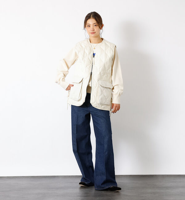 Rouge vif「【TAION / タイオン】ミリタリー VネックWジップレースアップ ダウンベス」|ダウン|