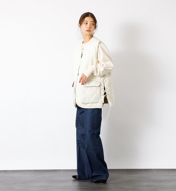 Rouge vif「【TAION / タイオン】ミリタリー VネックWジップレースアップ ダウンベス」|ダウン|