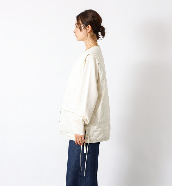 Rouge vif「【TAION / タイオン】ミリタリー VネックWジップレースアップ ダウンベス」|ダウン|