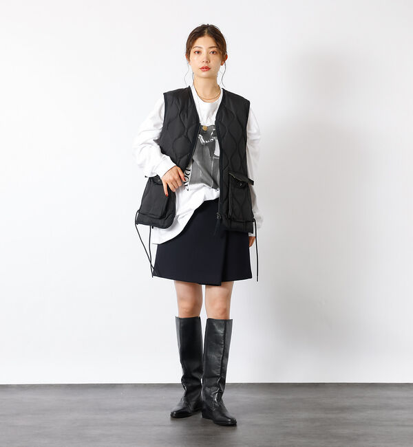 Rouge vif「【TAION / タイオン】ミリタリー VネックWジップレースアップ ダウンベス」|ダウン|