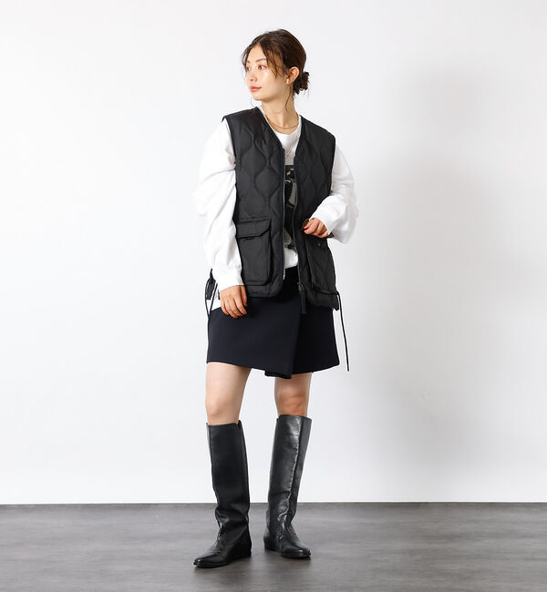 Rouge vif「【TAION / タイオン】ミリタリー VネックWジップレースアップ ダウンベス」|ダウン|