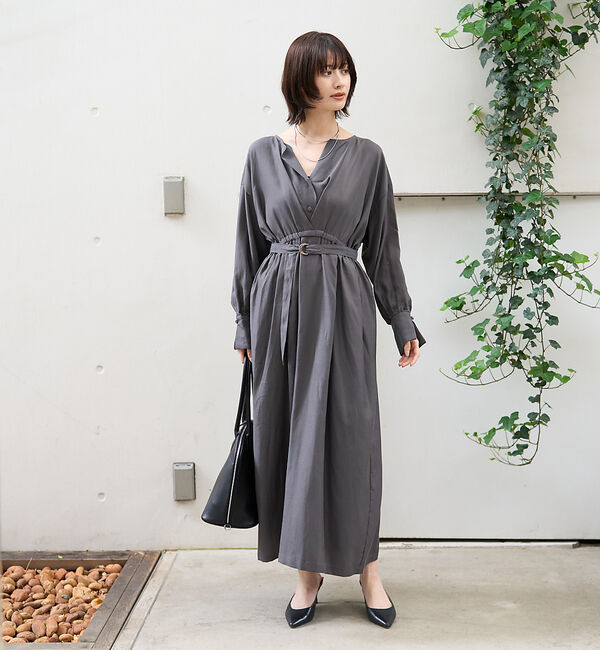 Rouge vif「ヴィンテージキュプラウエストマークワンピース」|ワンピース|