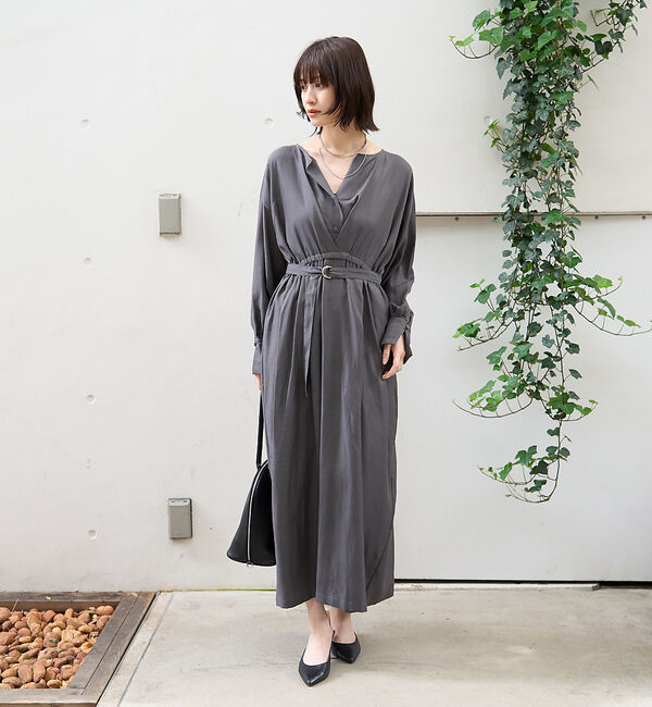 Rouge vif「ヴィンテージキュプラウエストマークワンピース」|ワンピース|