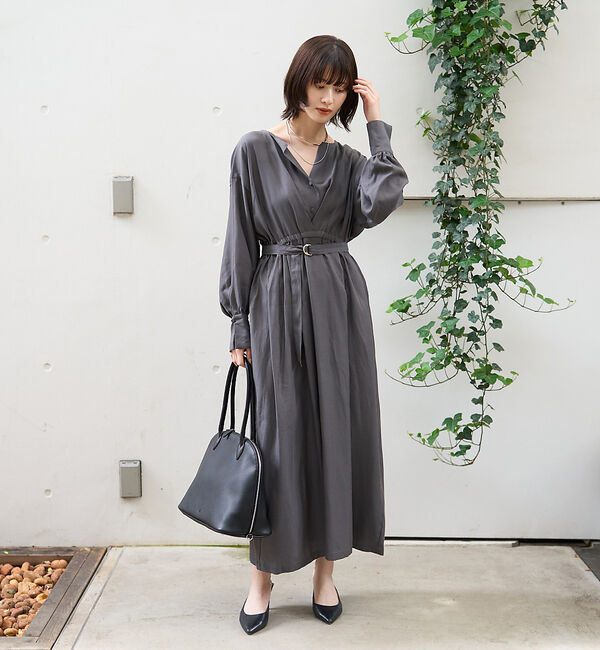 Rouge vif「ヴィンテージキュプラウエストマークワンピース」|ワンピース|