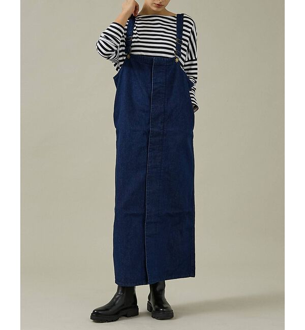 Rouge vif「【157&times;WOADBLUE】オーバーオールスカート/デニム/コットン【WEB限定」|スカート|ブルー