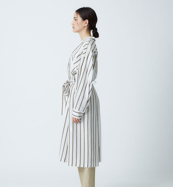 qualite「【ITALY MANTECO社】ストライプオーバーコート」|その他|