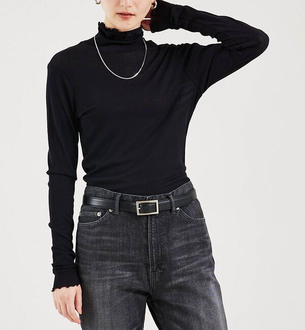 qualite「強撚フライスタートルロンT」|スウェット・ジャージ|ブラック