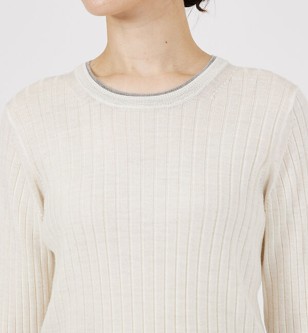 qualite「レイヤードワイドリブニット」|ニット・セーター|
