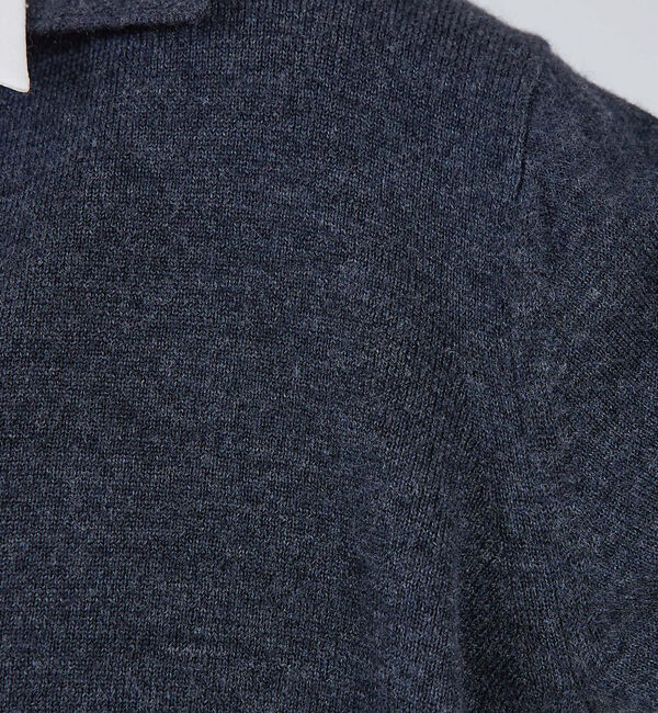 qualite「シャツカラーニットプルオーバー」|ニット・セーター|