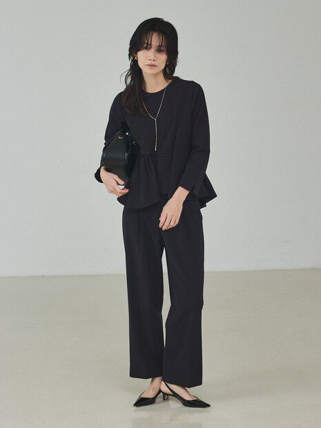 qualite「センタープレスストレートパンツ」|スラックス|