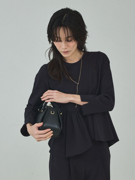 qualite「ペプラムギャザーアシメブラウス/オケージョン/セレモニー」|シャツ・ブラウス|