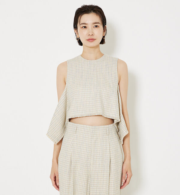 qualite「ミックスカラーツイードノースリーブ」|キャミソール|