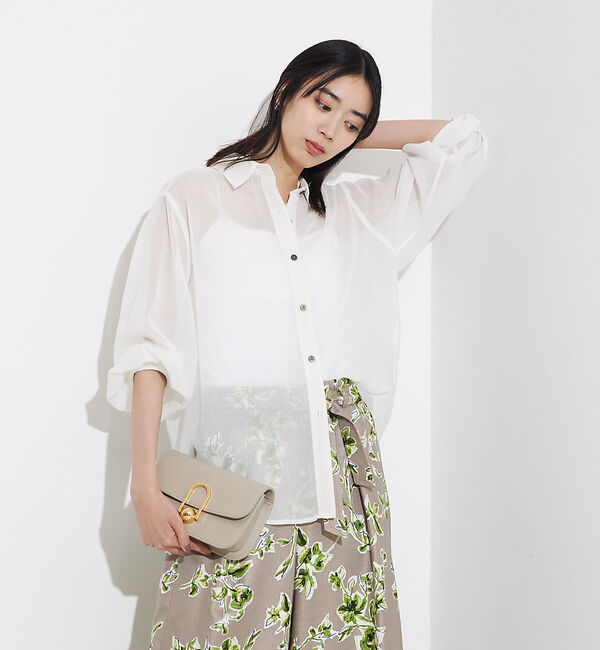 qualite「ソフトオーガンジーシアーシャツ」|シャツ・ブラウス|