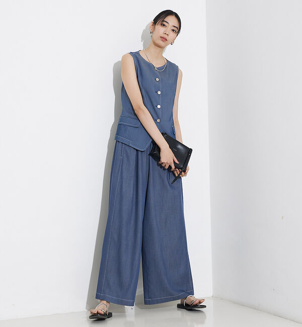 qualite「テンセルデニムパンツ」|その他|ブルー