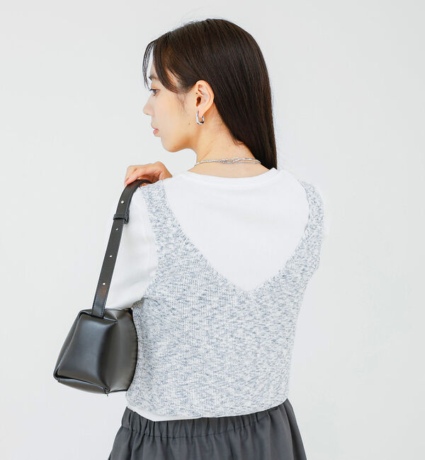 qualite「カスリヤーン畦ニットキャミソール」|キャミソール|