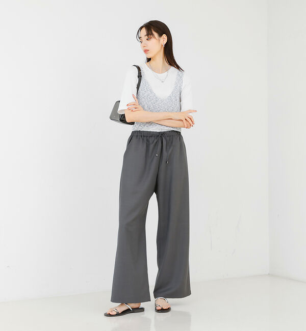 qualite「カスリヤーン畦ニットキャミソール」|キャミソール|