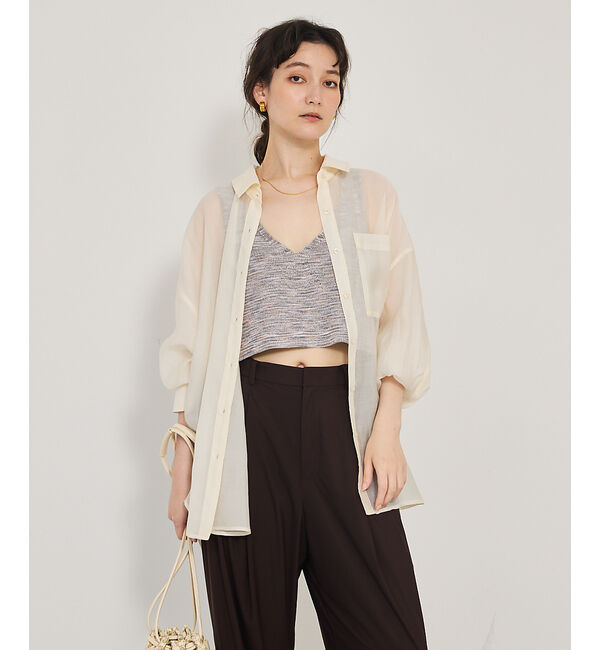 qualite「カスリヤーン畦ニットキャミソール」|キャミソール|