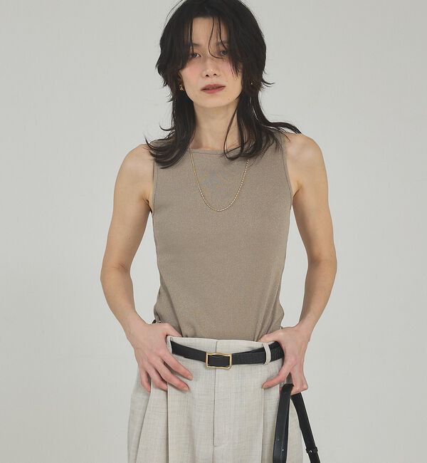 qualite「ラメテレコタンク【予約】」|キャミソール|