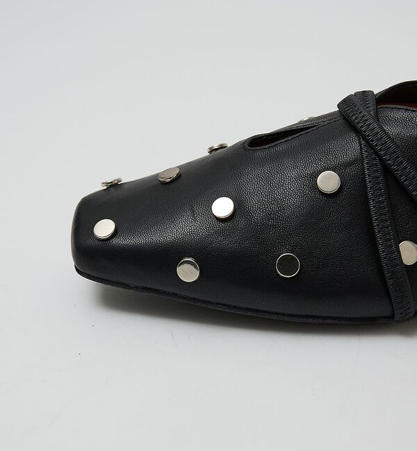 AU BANNISTER「スタッズ付き ソフトレザーフラットパンプス」|パンプス|