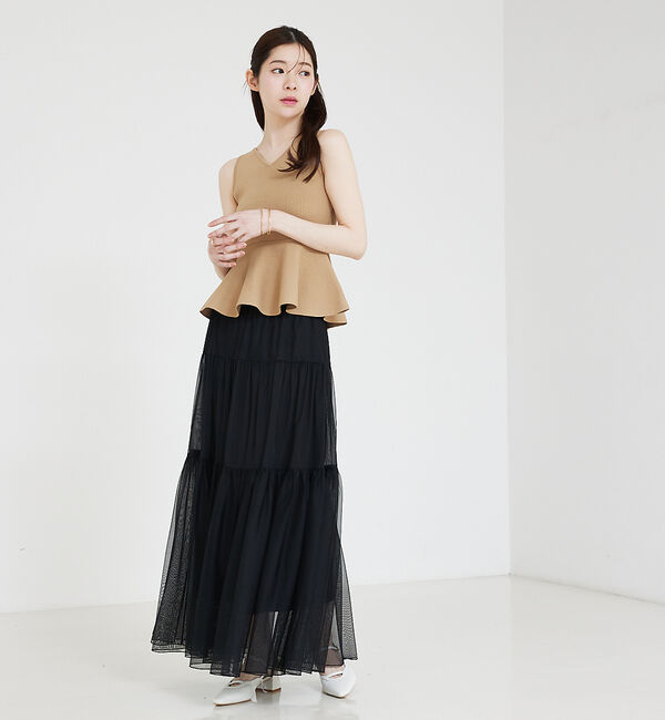 SELFIST「ペプラムノースリーブニット」|ニット・セーター|