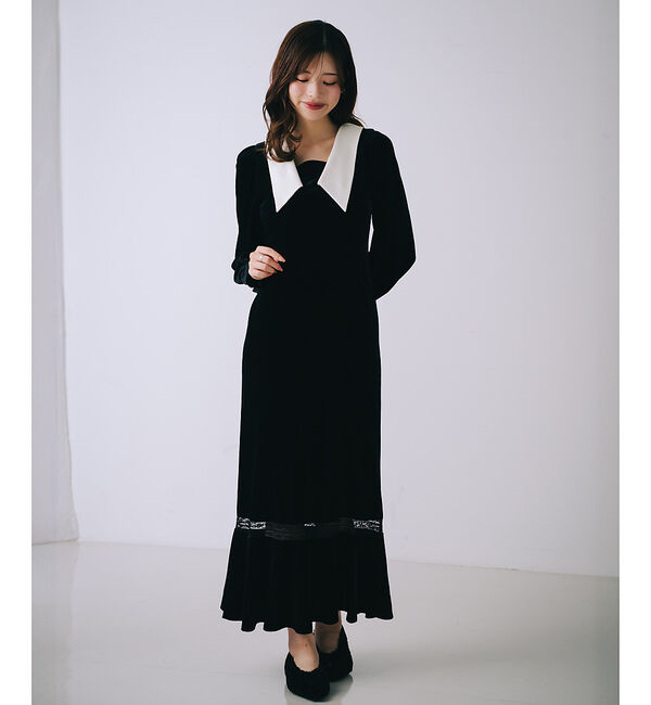 SELFIST「2wayベロアマーメイドワンピース」|ワンピース|ブラック