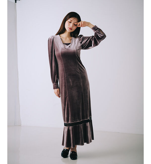 SELFIST「2wayベロアマーメイドワンピース」|ワンピース|