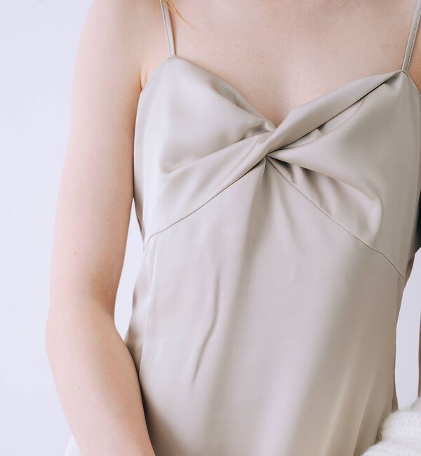 SELFIST「【一花さんコラボ】ニットカーデ＆サテンワンピースSET」|ワンピース|