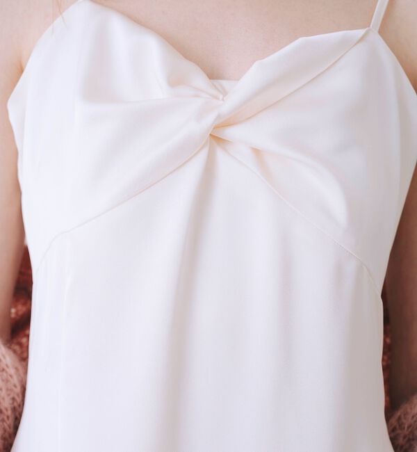 SELFIST「【一花さんコラボ】ニットカーデ＆サテンワンピースSET」|ワンピース|