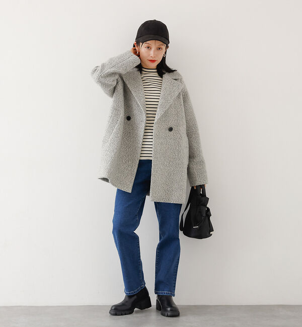 abahouse mavie「ダブルハーフコート」|ピーコート|