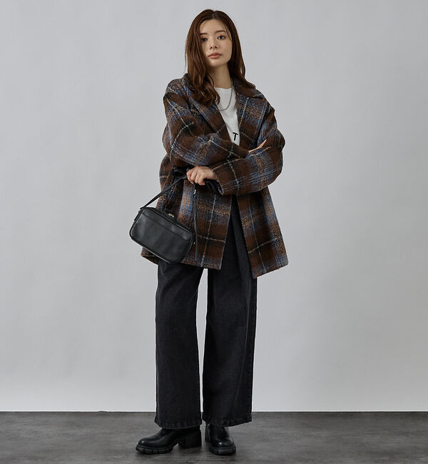 abahouse mavie「ダブルハーフコート」|ピーコート|