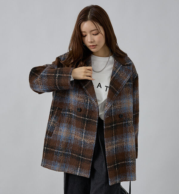 abahouse mavie「ダブルハーフコート」|ピーコート|