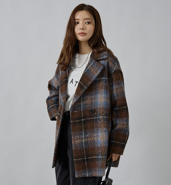 abahouse mavie「ダブルハーフコート」|ピーコート|