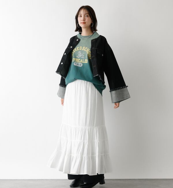 abahouse mavie「【EDWIN】ロールアップデニムジャケット/春服/Gジャン/ノーカラー/ショート」|その他|