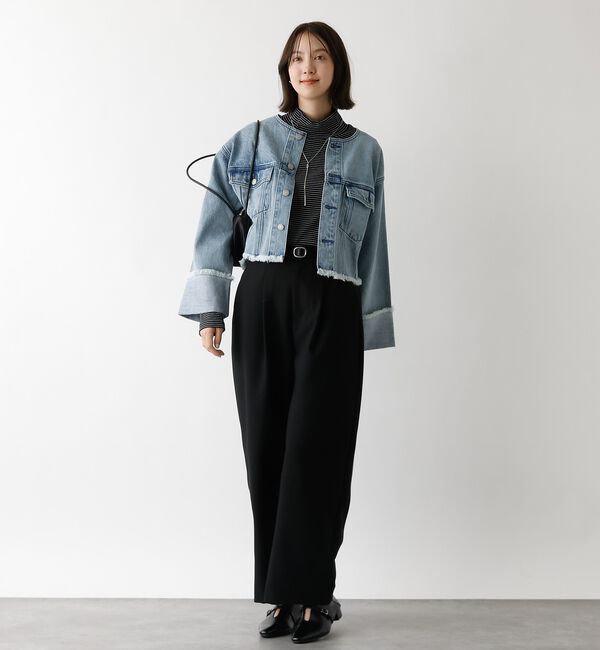 abahouse mavie「【EDWIN】ロールアップデニムジャケット/春服/Gジャン/ノーカラー/ショート」|その他|