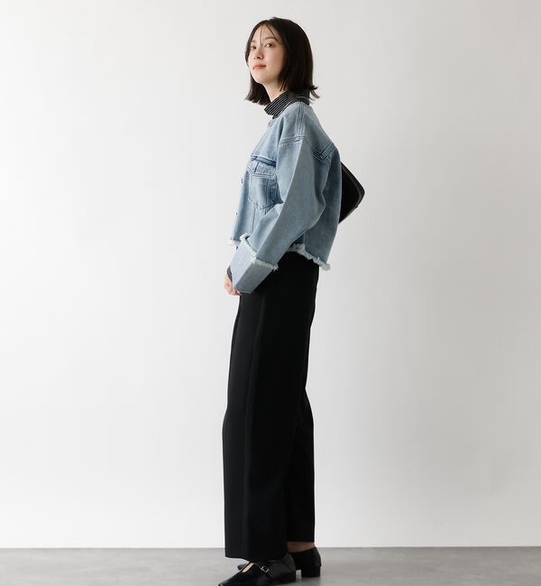 abahouse mavie「【EDWIN】ロールアップデニムジャケット/春服/Gジャン/ノーカラー/ショート」|その他|