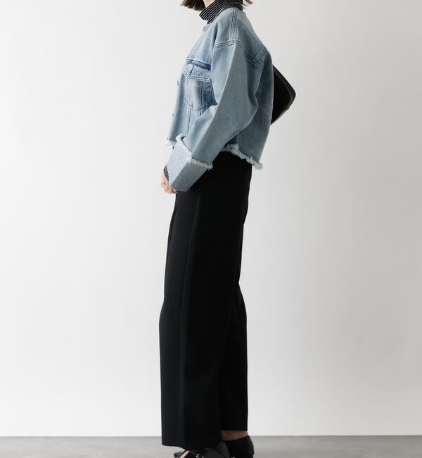 abahouse mavie「【EDWIN】ロールアップデニムジャケット/春服/Gジャン/ノーカラー/ショート」|その他|