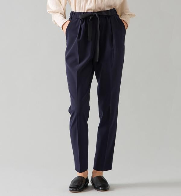 TIARA「イージタックパンツ」|スラックス|ネイビー