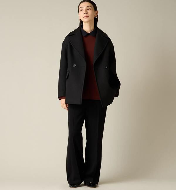 Liesse「ボンディングハーフPコート」|ピーコート|