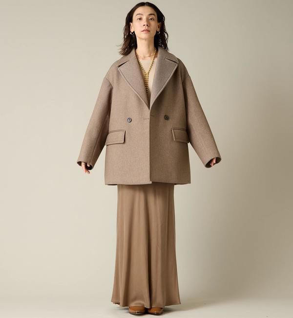 Liesse「ボンディングハーフPコート」|ピーコート|