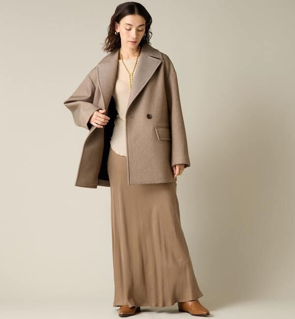 Liesse「ボンディングハーフPコート」|ピーコート|