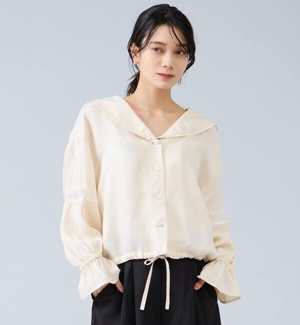 Liesse「セーラーカラーブラウス」|シャツ・ブラウス|アイボリー